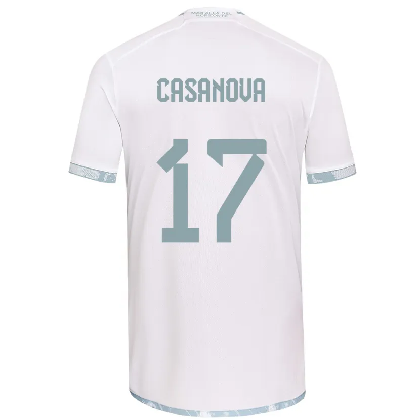 Danxen Kinderen Luis Casanova #17 Wit Grijs Uitshirt Uittenue 2024/25 T-Shirt