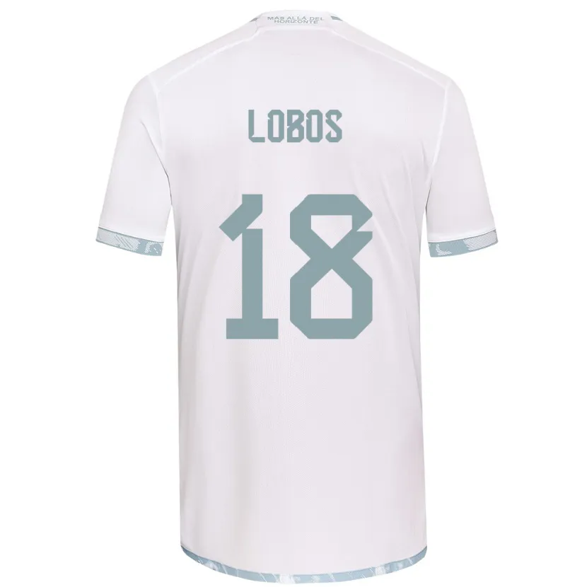 Danxen Kinderen Franco Lobos #18 Wit Grijs Uitshirt Uittenue 2024/25 T-Shirt