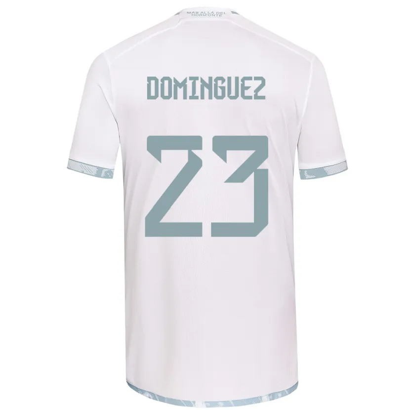 Danxen Kinderen Nery Domínguez #23 Wit Grijs Uitshirt Uittenue 2024/25 T-Shirt