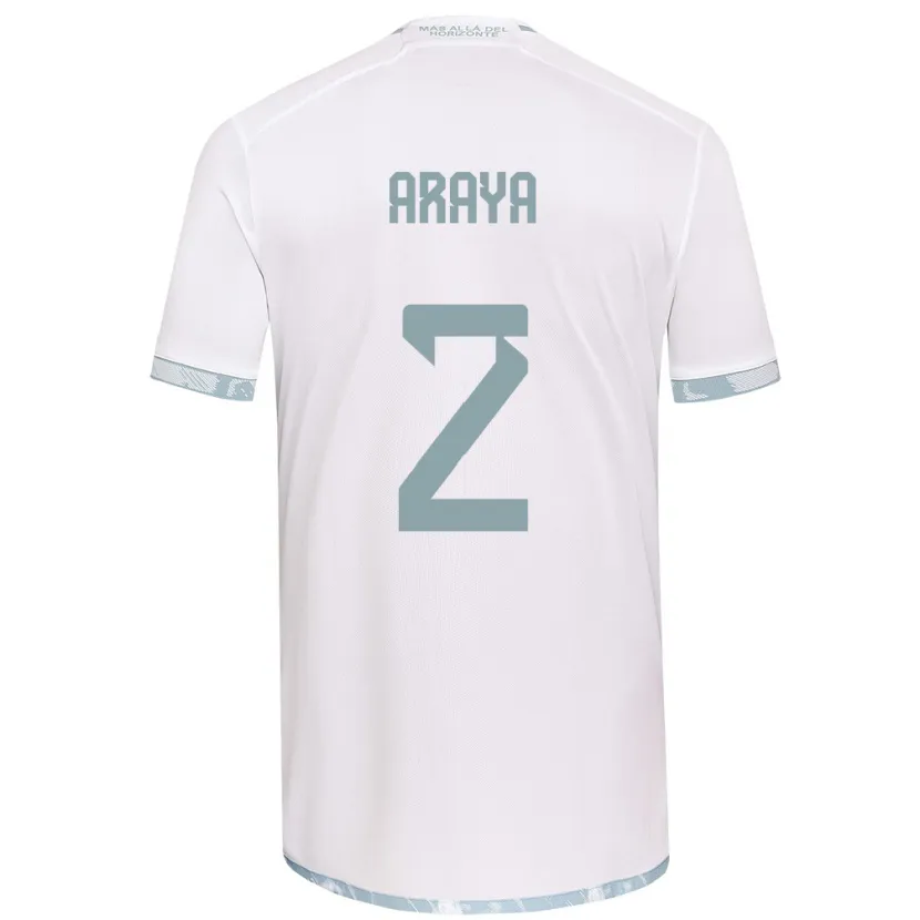 Danxen Kinderen Fernanda Araya #2 Wit Grijs Uitshirt Uittenue 2024/25 T-Shirt