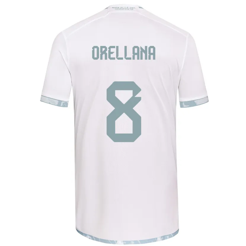 Danxen Kinderen Denisse Orellana #8 Wit Grijs Uitshirt Uittenue 2024/25 T-Shirt