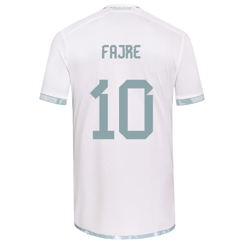 Danxen Kinderen Nicole Fajre #10 Wit Grijs Uitshirt Uittenue 2024/25 T-Shirt