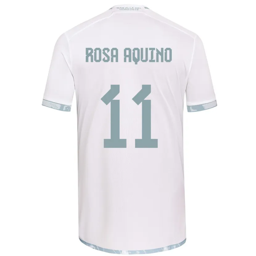 Danxen Kinderen Rosa Aquino #11 Wit Grijs Uitshirt Uittenue 2024/25 T-Shirt