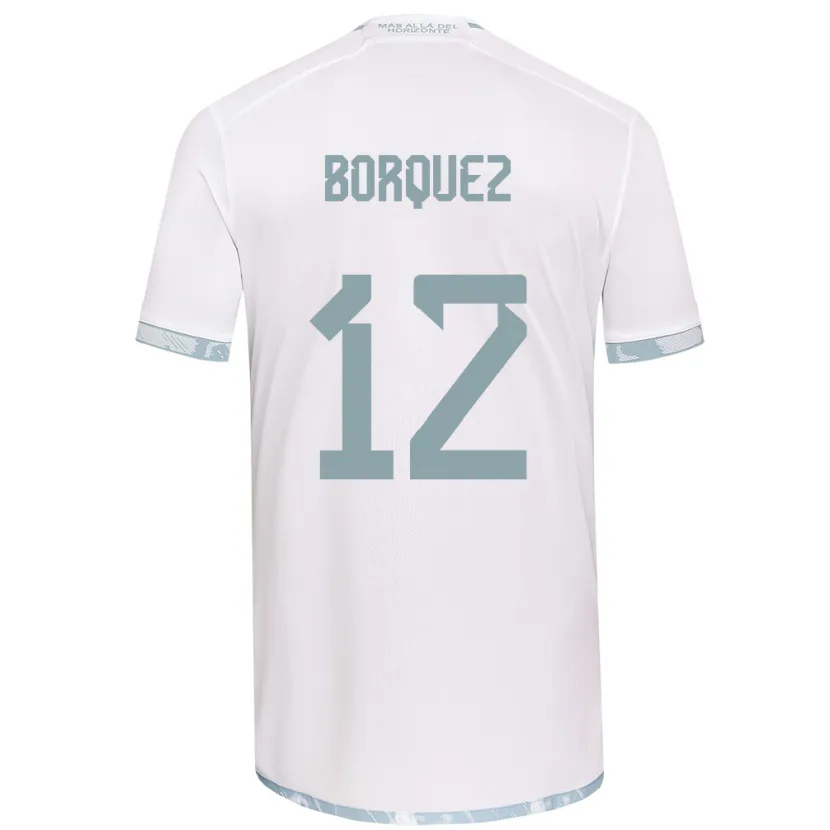 Danxen Kinderen Gabriela Bórquez #12 Wit Grijs Uitshirt Uittenue 2024/25 T-Shirt