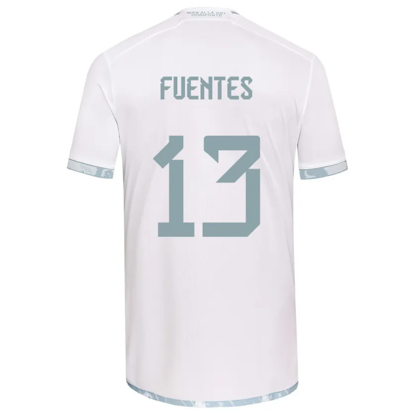 Danxen Kinderen Karen Fuentes #13 Wit Grijs Uitshirt Uittenue 2024/25 T-Shirt