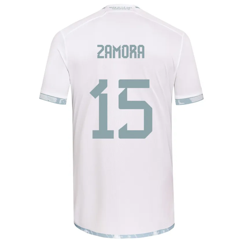 Danxen Kinderen Daniela Zamora #15 Wit Grijs Uitshirt Uittenue 2024/25 T-Shirt