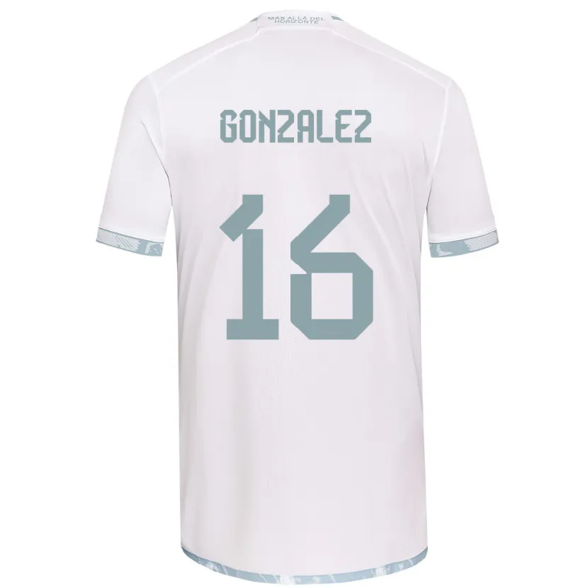 Danxen Kinderen Monserratt González #16 Wit Grijs Uitshirt Uittenue 2024/25 T-Shirt