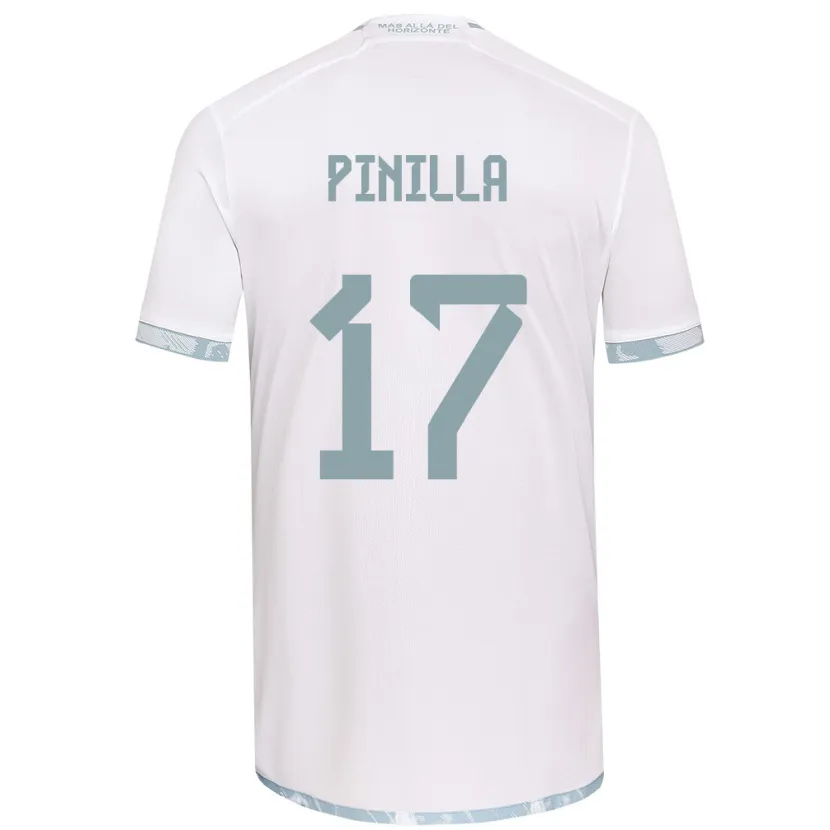 Danxen Kinderen Fernanda Pinilla #17 Wit Grijs Uitshirt Uittenue 2024/25 T-Shirt