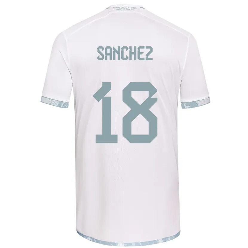 Danxen Kinderen Bárbara Sánchez #18 Wit Grijs Uitshirt Uittenue 2024/25 T-Shirt