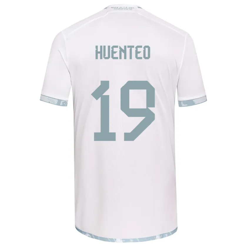 Danxen Kinderen Yessenia Huenteo #19 Wit Grijs Uitshirt Uittenue 2024/25 T-Shirt