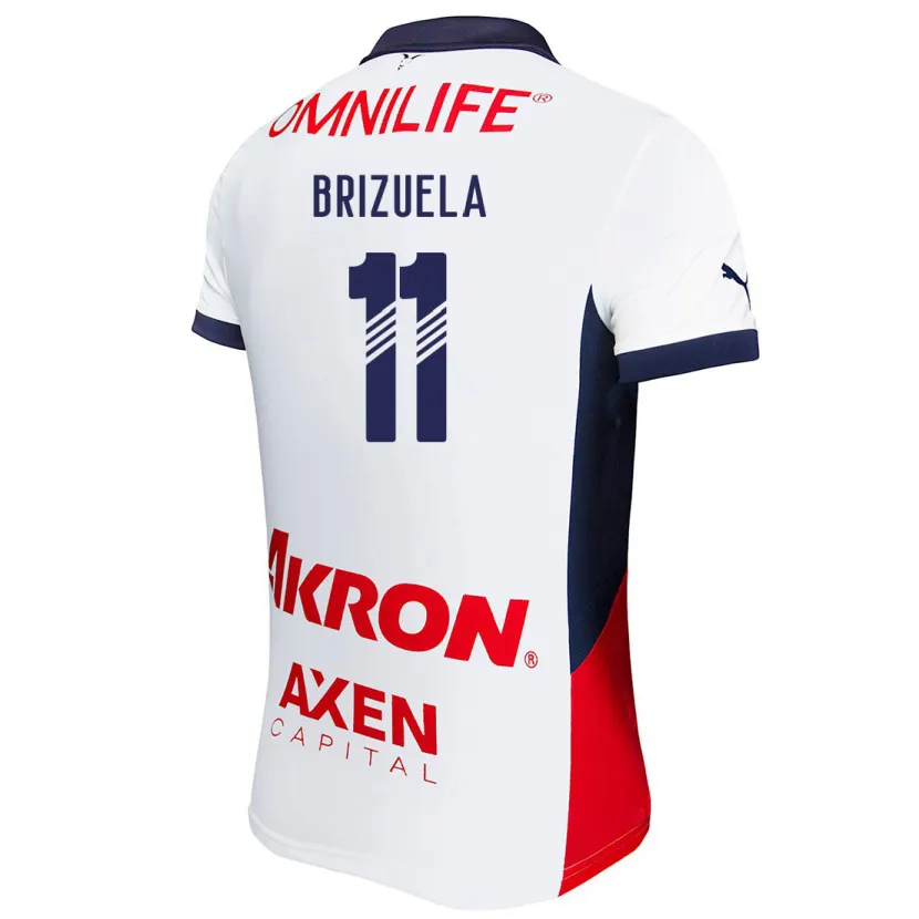 Danxen Kinderen Isaác Brizuela #11 Wit Rood Blauw Uitshirt Uittenue 2024/25 T-Shirt