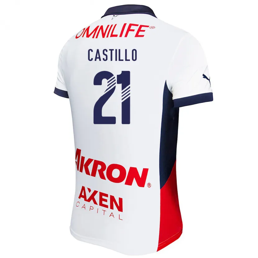 Danxen Kinderen José Castillo #21 Wit Rood Blauw Uitshirt Uittenue 2024/25 T-Shirt