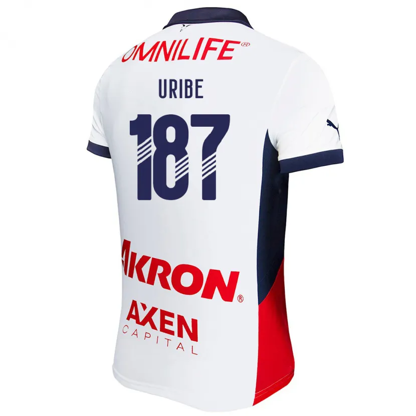 Danxen Kinderen Juan Uribe #187 Wit Rood Blauw Uitshirt Uittenue 2024/25 T-Shirt