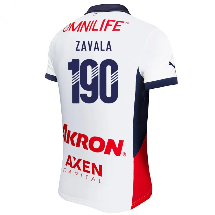 Danxen Kinderen Juan Zavala #190 Wit Rood Blauw Uitshirt Uittenue 2024/25 T-Shirt