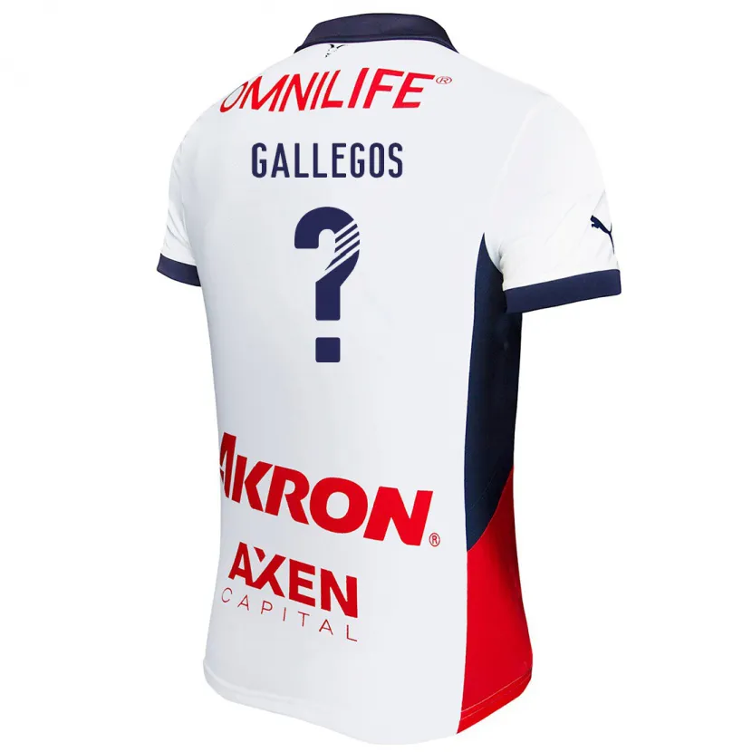 Danxen Kinderen Jose Gallegos #0 Wit Rood Blauw Uitshirt Uittenue 2024/25 T-Shirt