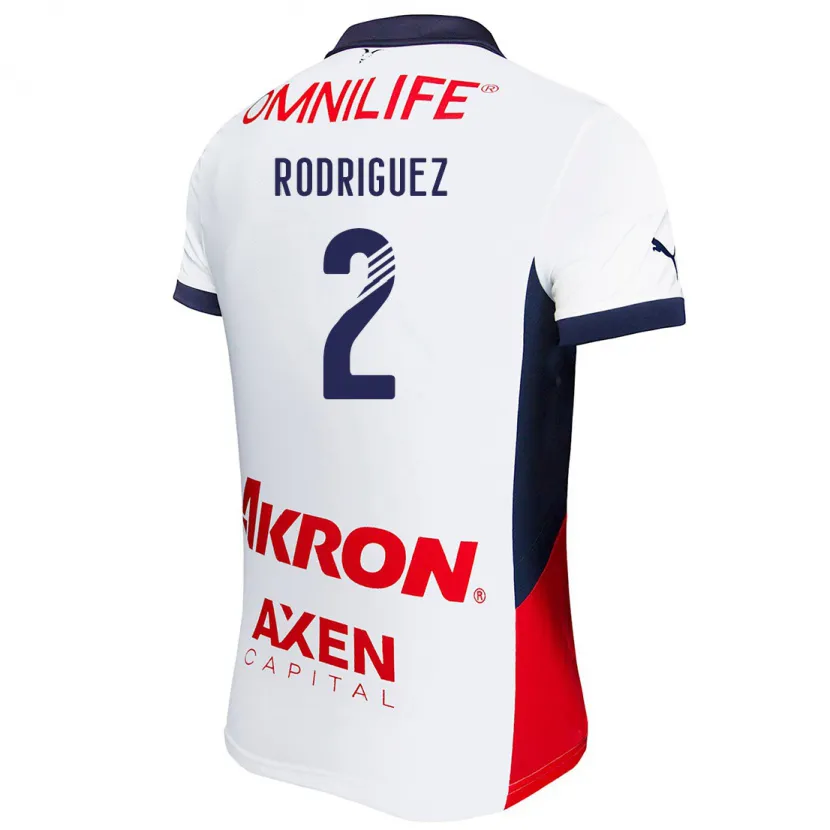 Danxen Kinderen Jaqueline Rodríguez #2 Wit Rood Blauw Uitshirt Uittenue 2024/25 T-Shirt