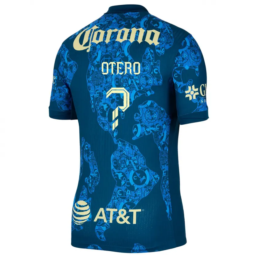 Danxen Kinderen Juan Otero #0 Blauw Geel Uitshirt Uittenue 2024/25 T-Shirt