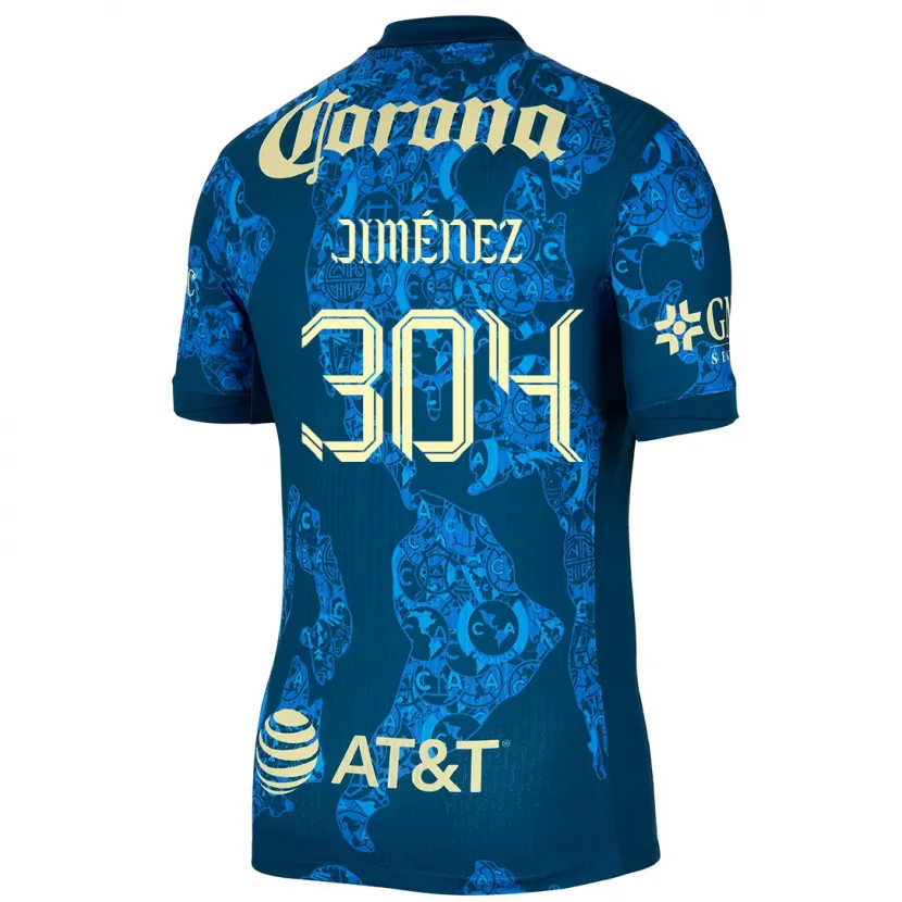 Danxen Kinderen Derek Jiménez #304 Blauw Geel Uitshirt Uittenue 2024/25 T-Shirt