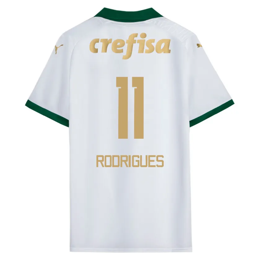 Danxen Kinderen Bruno Rodrigues #11 Wit Groen Uitshirt Uittenue 2024/25 T-Shirt