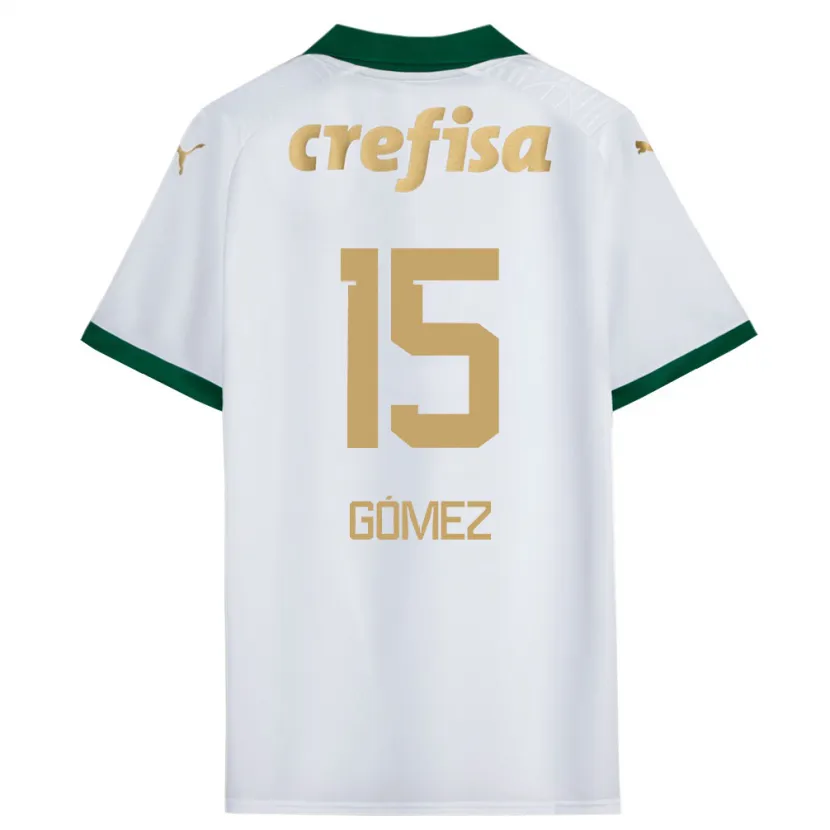 Danxen Kinderen Gustavo Gómez #15 Wit Groen Uitshirt Uittenue 2024/25 T-Shirt