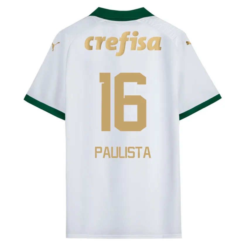 Danxen Kinderen Caio Paulista #16 Wit Groen Uitshirt Uittenue 2024/25 T-Shirt