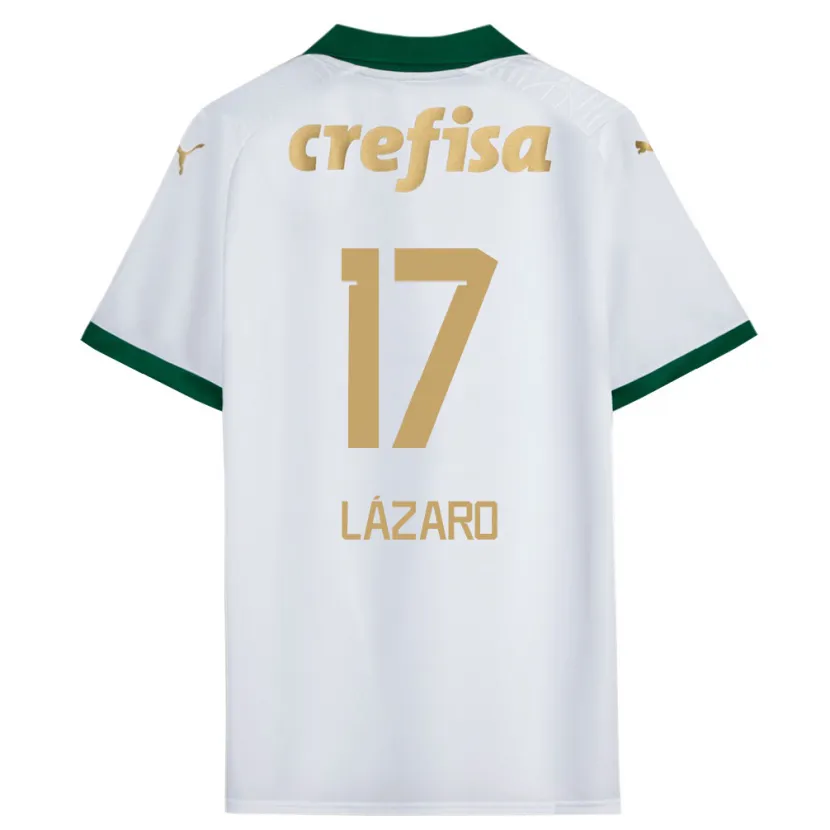 Danxen Kinderen Lázaro #17 Wit Groen Uitshirt Uittenue 2024/25 T-Shirt