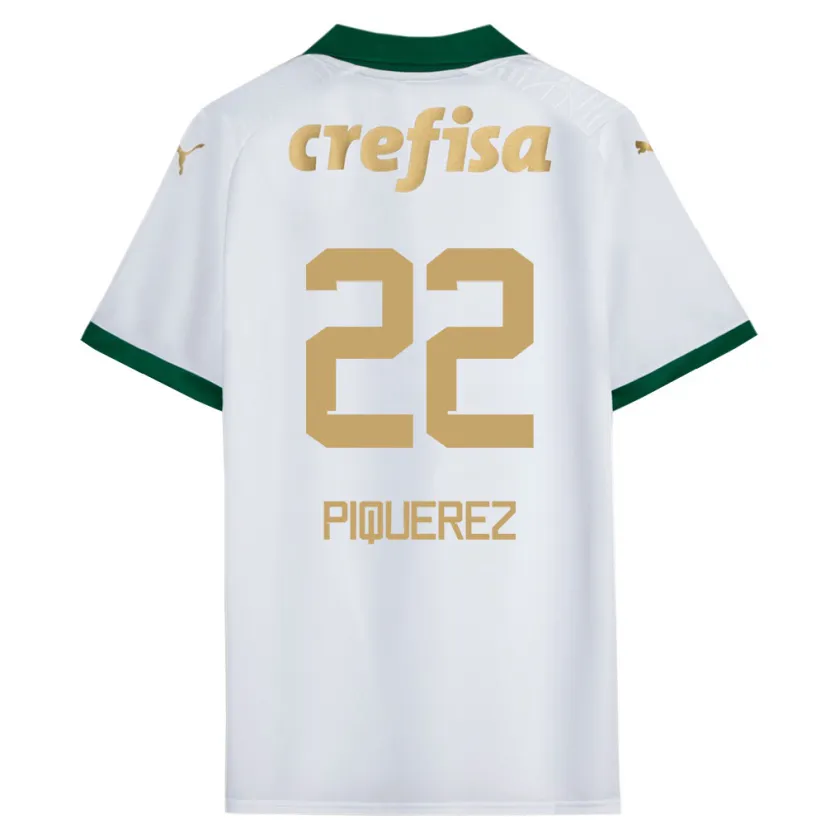 Danxen Kinderen Joaquín Piquerez #22 Wit Groen Uitshirt Uittenue 2024/25 T-Shirt