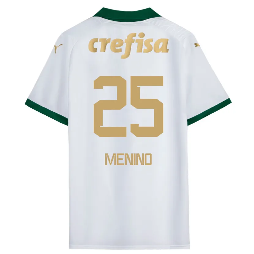 Danxen Kinderen Gabriel Menino #25 Wit Groen Uitshirt Uittenue 2024/25 T-Shirt