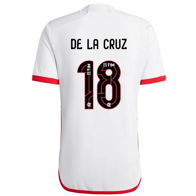 Danxen Kinderen Nicolás De La Cruz #18 Wit Rood Uitshirt Uittenue 2024/25 T-Shirt