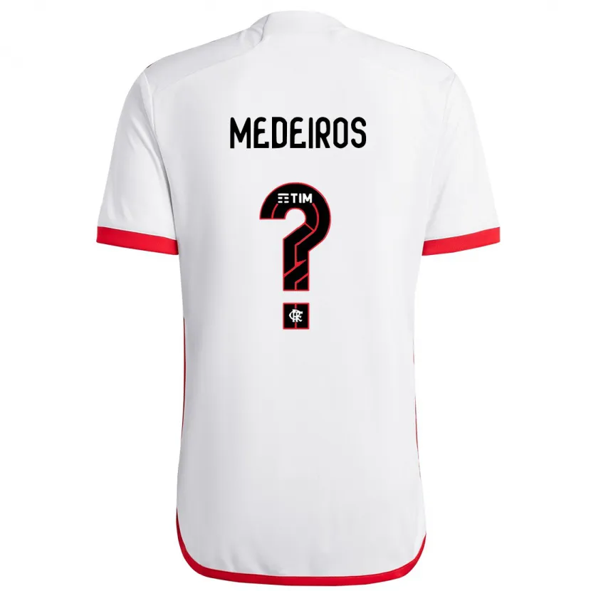 Danxen Kinderen Thiago Medeiros #0 Wit Rood Uitshirt Uittenue 2024/25 T-Shirt