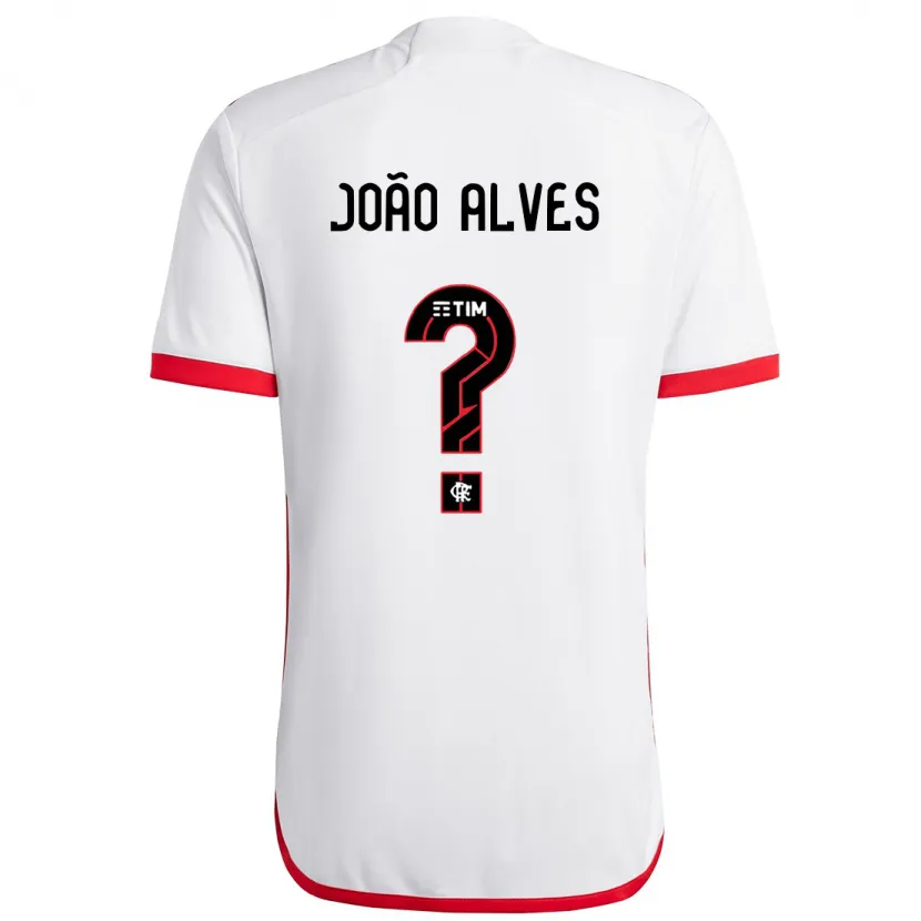 Danxen Kinderen João Alves #0 Wit Rood Uitshirt Uittenue 2024/25 T-Shirt