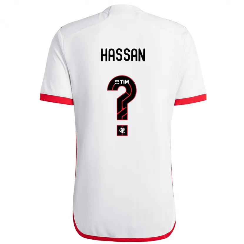 Danxen Kinderen Haruna Hassan #0 Wit Rood Uitshirt Uittenue 2024/25 T-Shirt