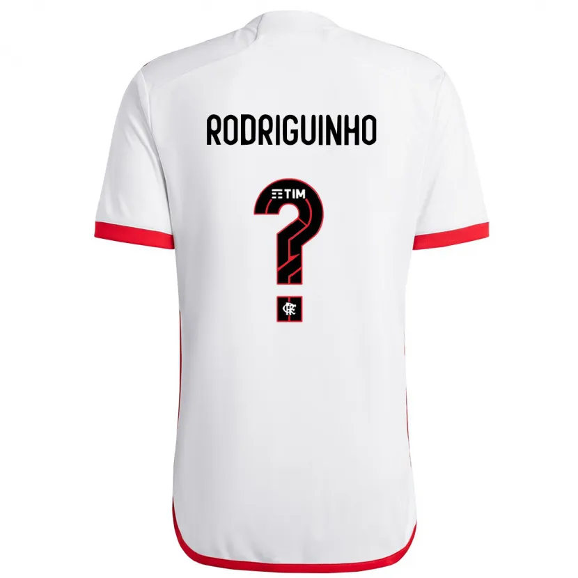 Danxen Kinderen Rodriguinho #0 Wit Rood Uitshirt Uittenue 2024/25 T-Shirt