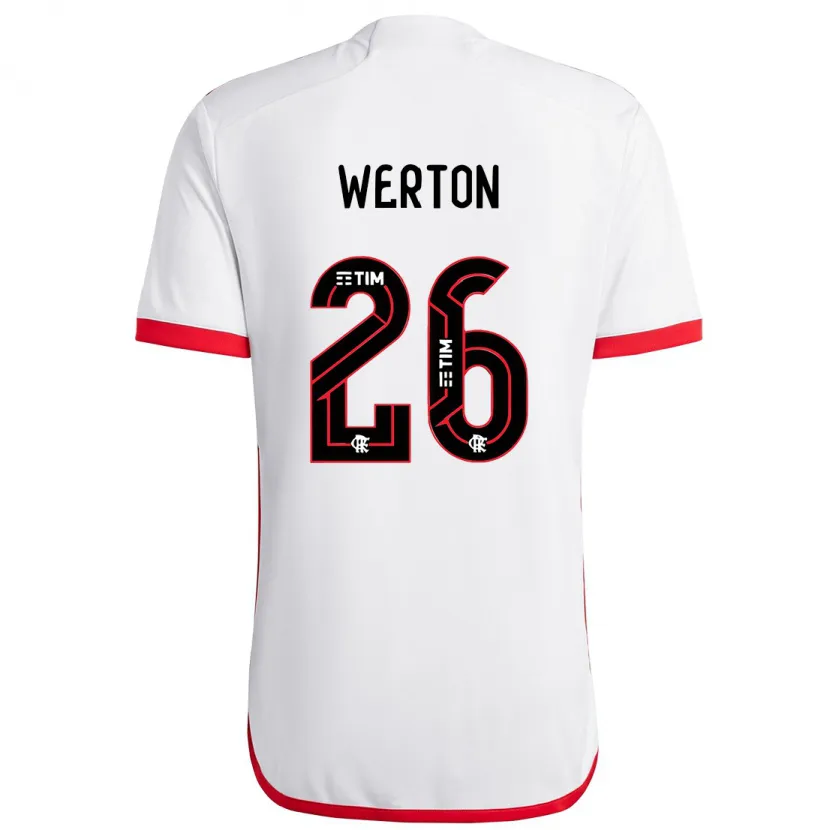 Danxen Kinderen Werton #26 Wit Rood Uitshirt Uittenue 2024/25 T-Shirt