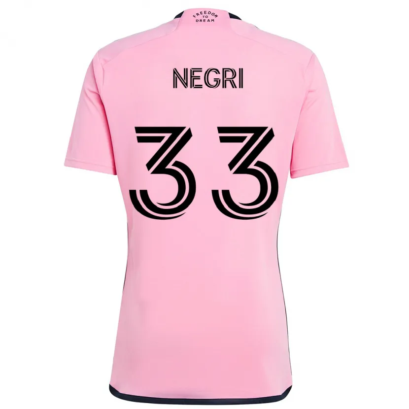 Danxen Heren Franco Negri #33 Roze Thuisshirt Thuistenue 2024/25 T-Shirt