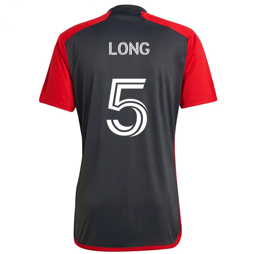 Danxen Heren Kevin Long #5 Grijs Rood Thuisshirt Thuistenue 2024/25 T-Shirt