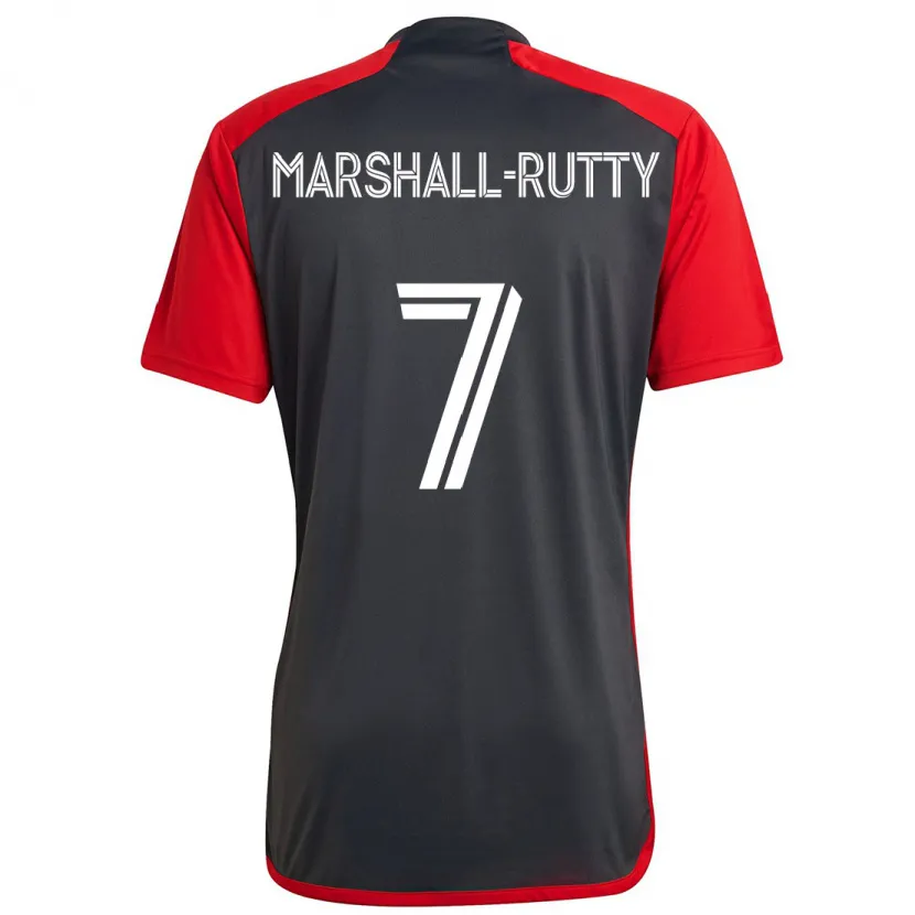 Danxen Heren Jahkeele Marshall-Rutty #7 Grijs Rood Thuisshirt Thuistenue 2024/25 T-Shirt