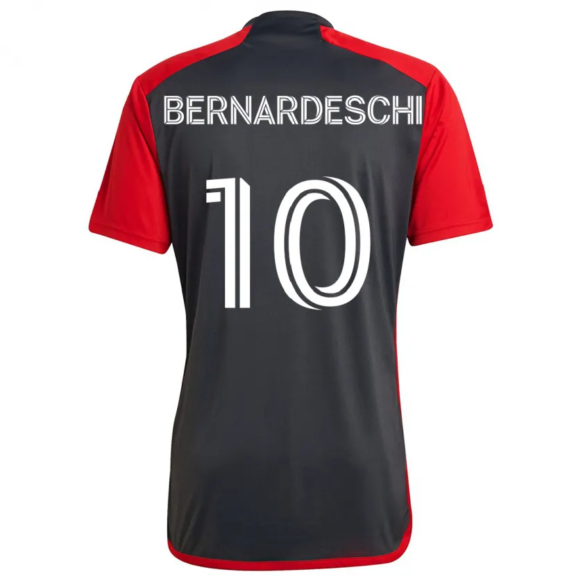 Danxen Heren Federico Bernardeschi #10 Grijs Rood Thuisshirt Thuistenue 2024/25 T-Shirt