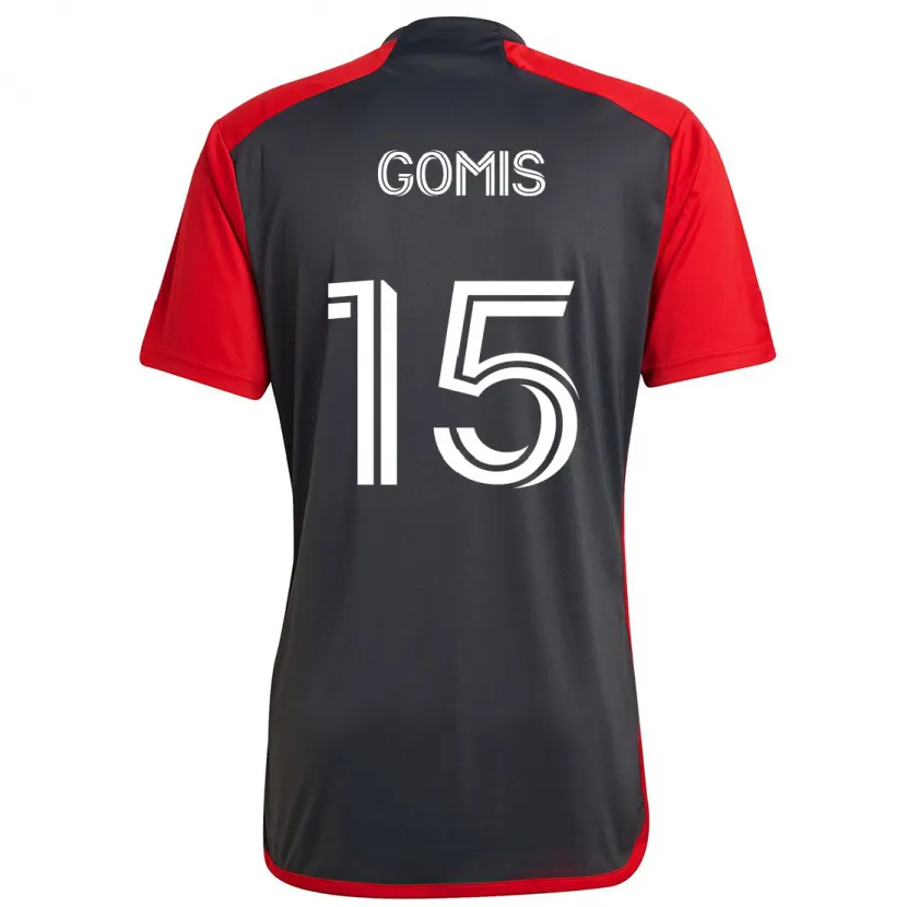 Danxen Heren Nicksoen Gomis #15 Grijs Rood Thuisshirt Thuistenue 2024/25 T-Shirt