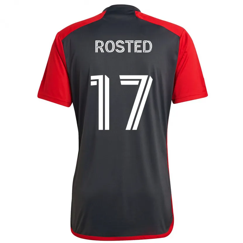 Danxen Heren Sigurd Rosted #17 Grijs Rood Thuisshirt Thuistenue 2024/25 T-Shirt