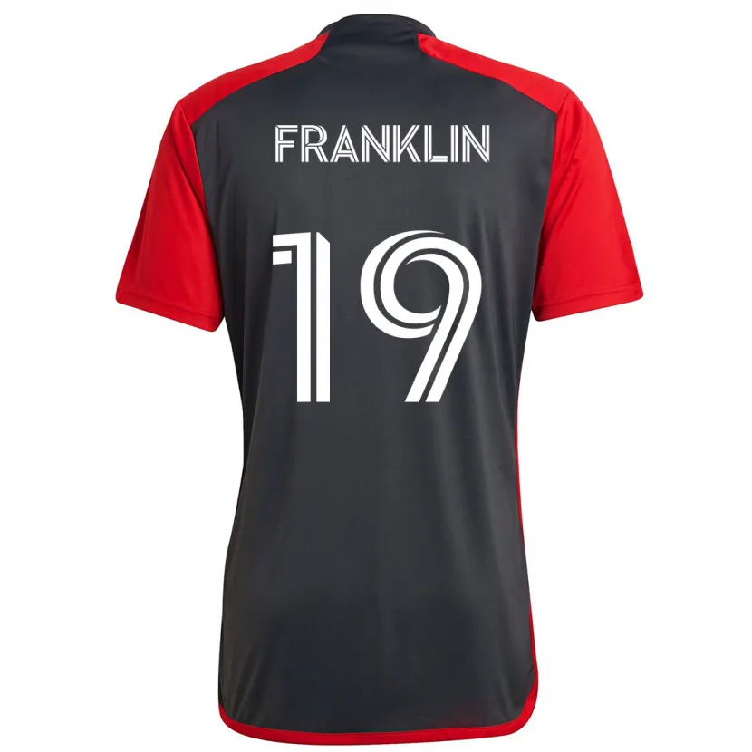 Danxen Heren Kobe Franklin #19 Grijs Rood Thuisshirt Thuistenue 2024/25 T-Shirt