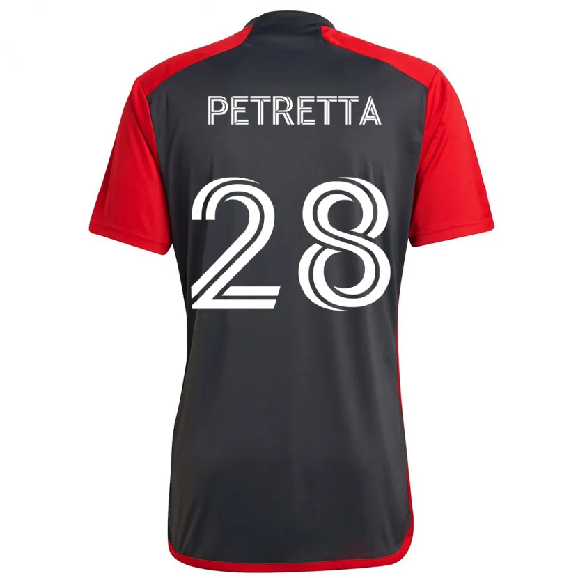 Danxen Heren Raoul Petretta #28 Grijs Rood Thuisshirt Thuistenue 2024/25 T-Shirt