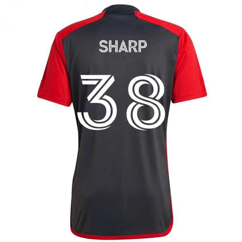 Danxen Heren Charlie Sharp #38 Grijs Rood Thuisshirt Thuistenue 2024/25 T-Shirt