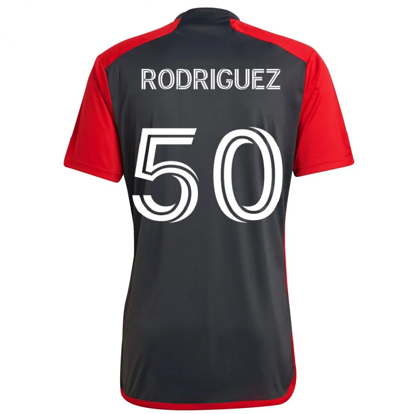 Danxen Heren Abraham Rodriguez #50 Grijs Rood Thuisshirt Thuistenue 2024/25 T-Shirt