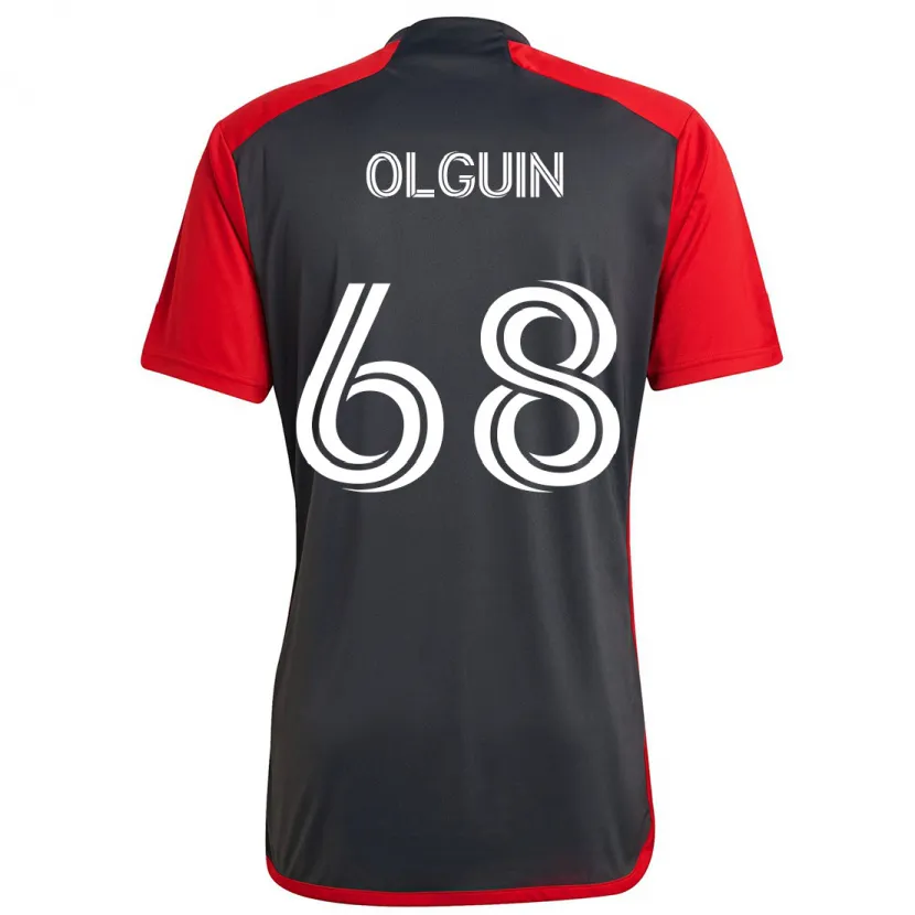 Danxen Heren Lucas Olguin #68 Grijs Rood Thuisshirt Thuistenue 2024/25 T-Shirt