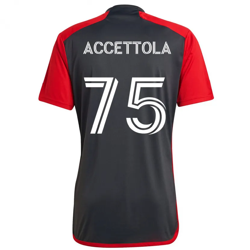 Danxen Heren Luca Accettola #75 Grijs Rood Thuisshirt Thuistenue 2024/25 T-Shirt