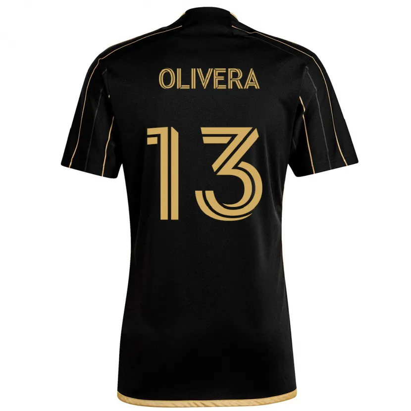 Danxen Heren Cristian Olivera #13 Zwart Goud Thuisshirt Thuistenue 2024/25 T-Shirt