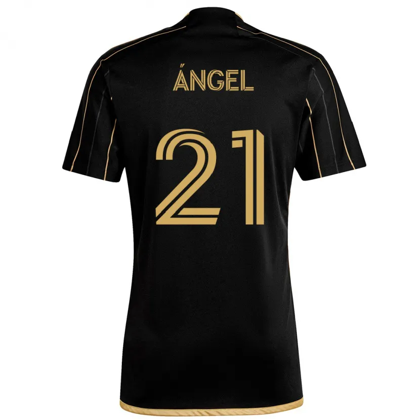 Danxen Heren Tomás Ángel #21 Zwart Goud Thuisshirt Thuistenue 2024/25 T-Shirt