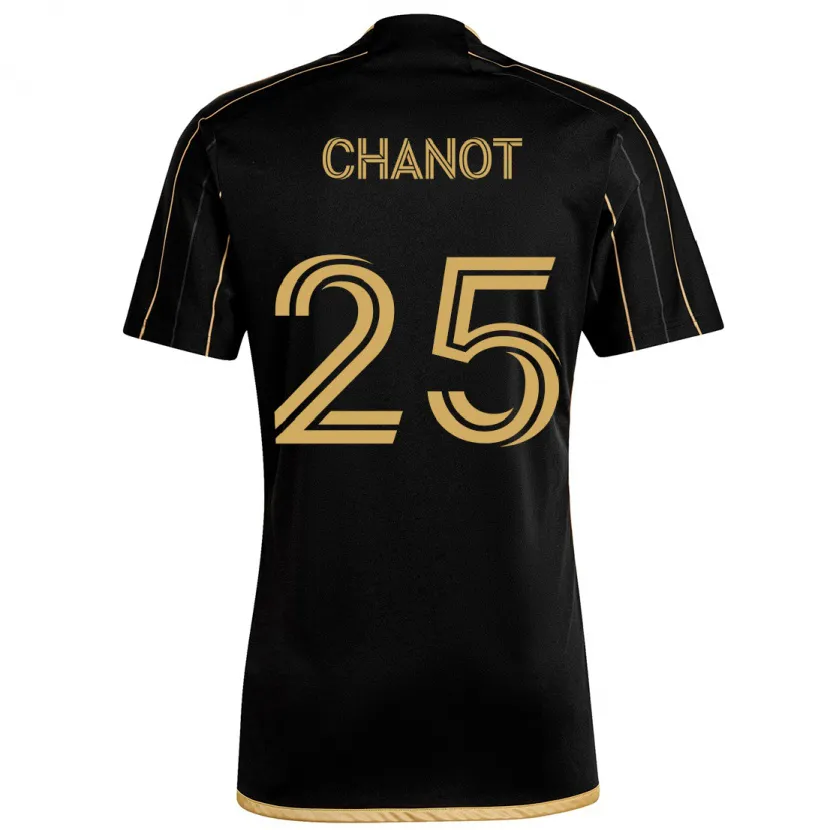 Danxen Heren Maxime Chanot #25 Zwart Goud Thuisshirt Thuistenue 2024/25 T-Shirt