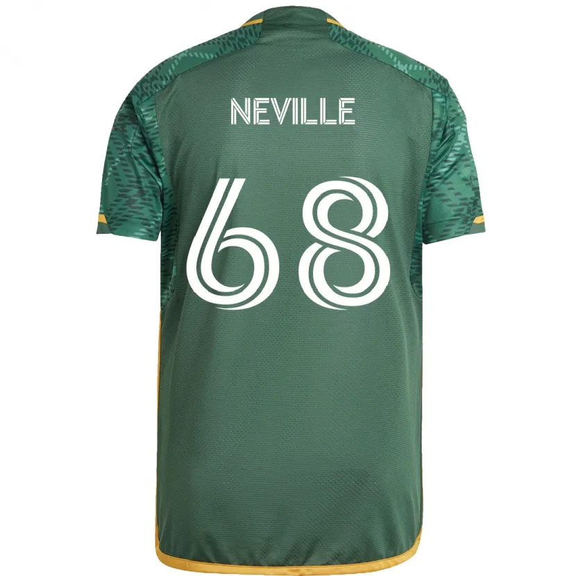 Danxen Heren Harvey Neville #68 Groen Oranje Thuisshirt Thuistenue 2024/25 T-Shirt